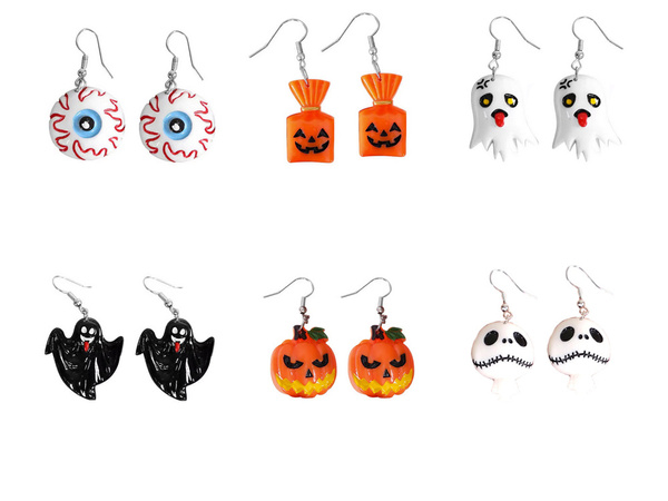 Boucles d'oreilles halloween fête d'halloween fantôme citrouille bonbon œil