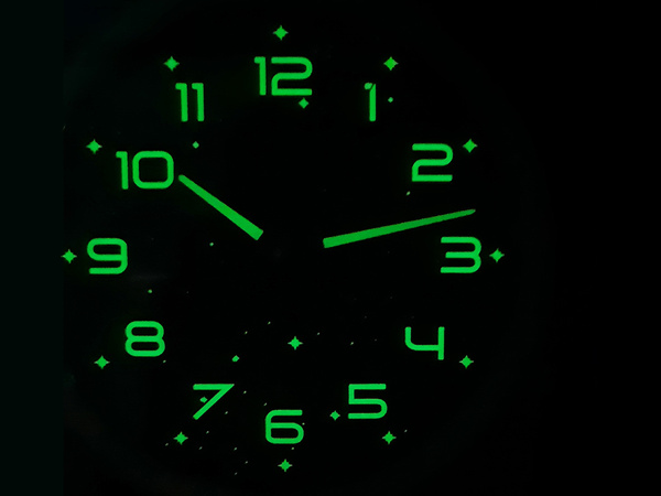 Velké fluorescentové nástěnné hodiny světlo hvězdy 30cm