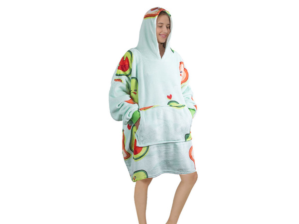 Sweat-shirt avocat chaud couverture oversize xxl 2in1 épaisse fausse fourrure douce avec capuche