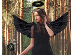 Feather angel wings black fairy tale costume cosplay halloween disguise