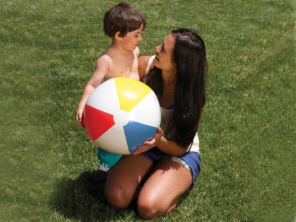 Multi-coloured inflatable children's beach ball 30 cm for the pool