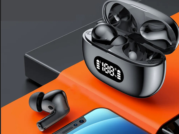 Écouteurs intra-auriculaires sans fil bluetooth avec étui de chargement à led et microphone