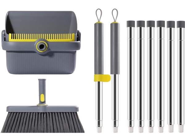 Slinka cilvēka slaucīšanas komplekts ātrāka birste mop tīrīšanas tīrītājs putekļu lāpstiņa 2in1