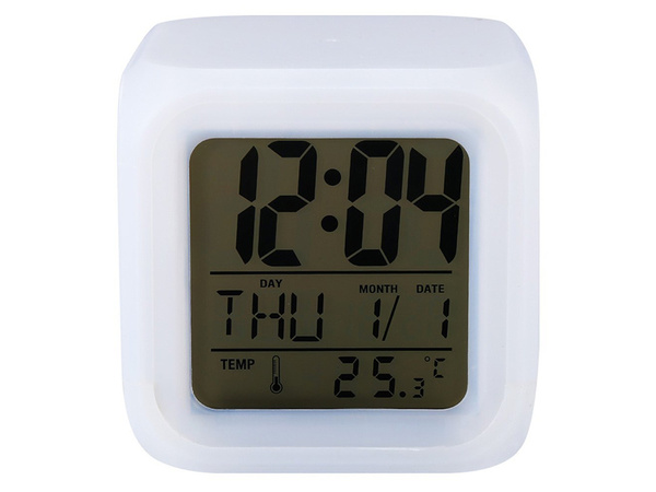 Réveil thermomètre lcd caméléon lumineux