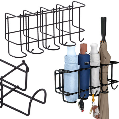 Metal holder stand for 4 umbrellas with 4 hooks metal organiser