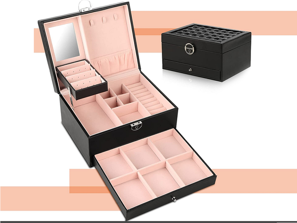 Jewellery box organiser box mirror case spacious box