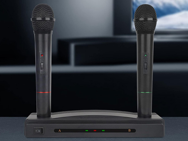 Karaoke kit 2x wireless microphone + station