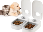 Double bowl for dog cat automatic food dispenser timer large