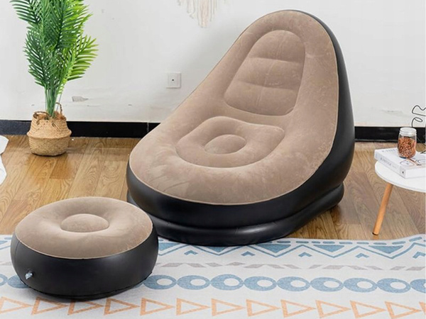Garden armchair lounger inflatable beach pouf footrest comfortable