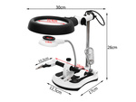 Third hand soldering kit magnifying glass holder led