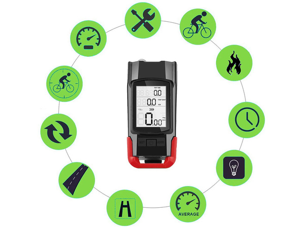 Front rear led bicycle lamp wireless counter loud horn 3in1