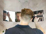 Miroir cosmétique mural rabattable en 3 parties