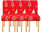 Funda navideña para silla decorativa universal Papá Noel con goma elástica