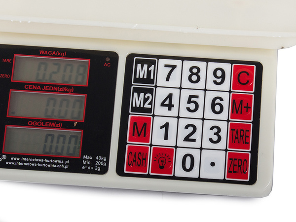 Elektronické kalkulačné váhy 40kg 2g