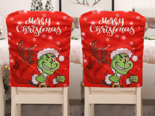 Festlicher stuhlbezug dekorativ universal grinch für rückenlehne