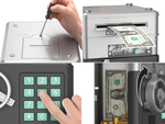 Money box cash machine access code banknotes