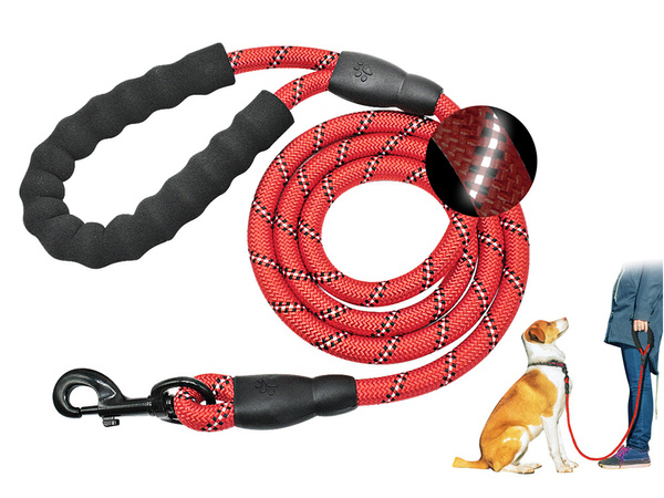 Strong dog training rope leash with handle reflector thick durable