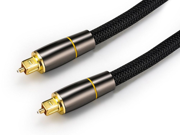 Optical cable 2m braided toslink digital hq gold plated terminals