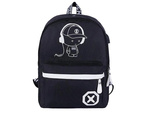 Mochila escolar juvenil música reflectante usb multicompartimento luminosa