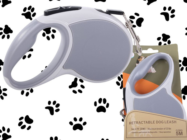 Laisse automatique 5m pour chien jusqu'à 15kg avec cadenas strong long