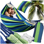 Brazilianisches zweibett-hammak mit kissen xxl large 200kg 260x150 bezug