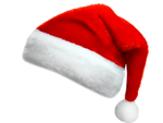 Santa cepure ar bumbuļiem pūkaina sarkana