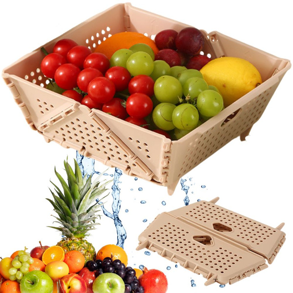 Augļu un dārzeņu grozs, saliekamais siets, plastmasas grozs