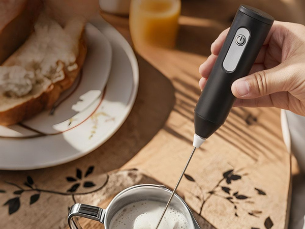 Ruční napěňovač mléka do kávy, mini elektrický mixér, 3 režimy