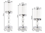 Kerzenhalter glamour metall kristallglas set chrom 3 stück