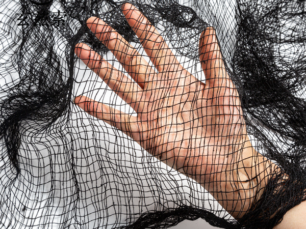 Mesterséges nagy fekete pókháló halloween dekoráció 2 db