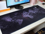 Tapis de souris large carte du monde de bureau 80x30