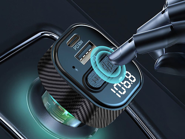 Transmițător auto fm mp3/wma usb a+usb c 30w bluetooth 5.3 led qc 3.0