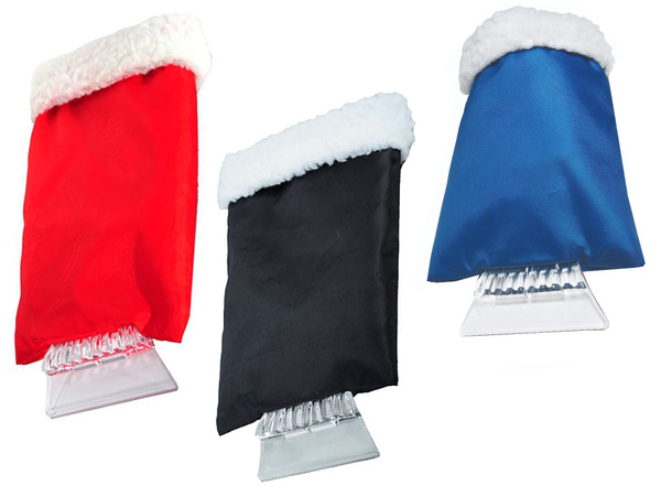 Car window scraper with snow glove soft handle