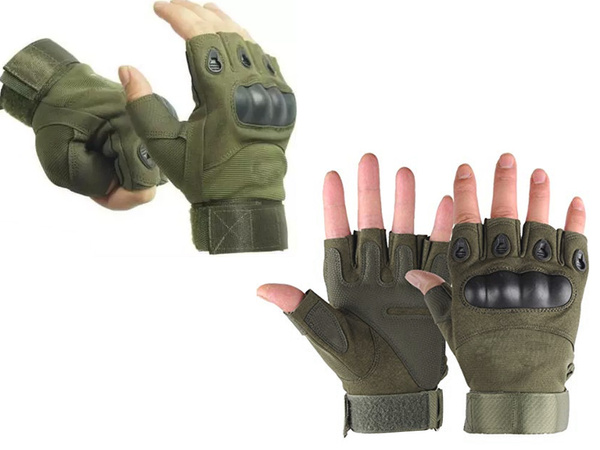 Guantes tácticos sin dedos supervivencia militar xl