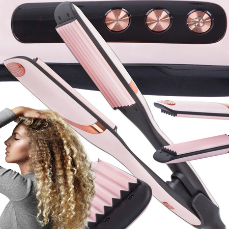 Hair crimper ceramic ionisation temperature control waves curls