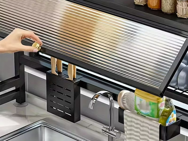 Trockner für geschirr, teller und besteck grosser abtropfbecken schrank organiser 85 cm