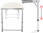 Folding travel table camping garden table large 180x60 suitcase