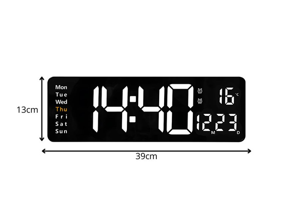 Electronic clock digital led pendant date temperature alarm clock days
