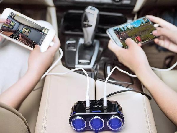 Cigarešu aizdedzinātāja ligzda 2x usb lādētājs