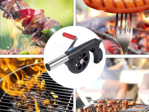RUČNÍ DMYCHADLO PRO ZAPALOVÁNÍ GRILŮ TÁBOROVÝCH OHŇŮ VAŘIČŮ BBQ ROBUSTNÍ RUKOJEŤ