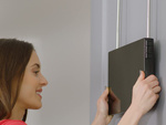 Miroir cosmétique mural rabattable en 3 parties
