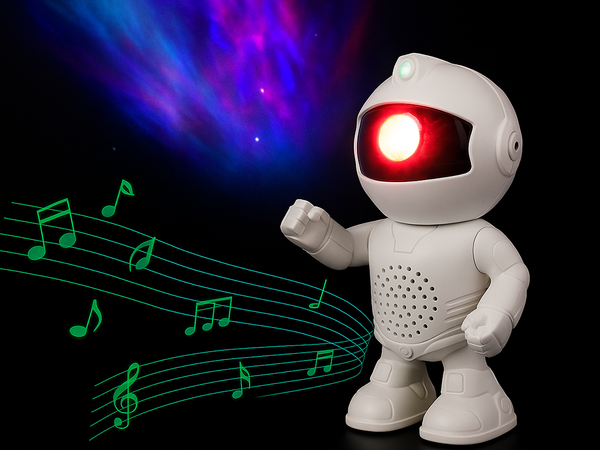 Projektor hvězdy astronaut noční lampka projektor pro děti vesmír hudba