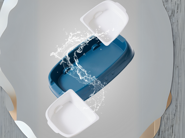 Dupla tál kutyának macskának kivehető víz és étel tálak nagy műanyagból