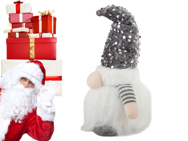 Skrzat krasnal podświetlany led brzuch świąteczny gnom pod choinkę