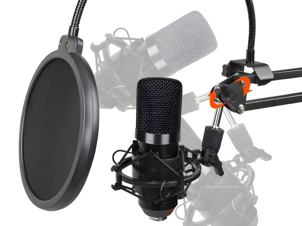 Usb condenser studio microphone set with stand and pop filter