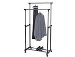 Porte-vêtements sur roulettes double grand pour chambre à coucher couloir