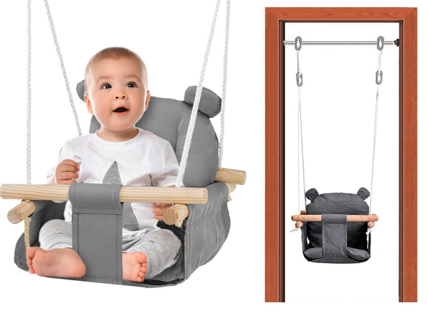 Baby swing wooden bucket swing soft material rocker