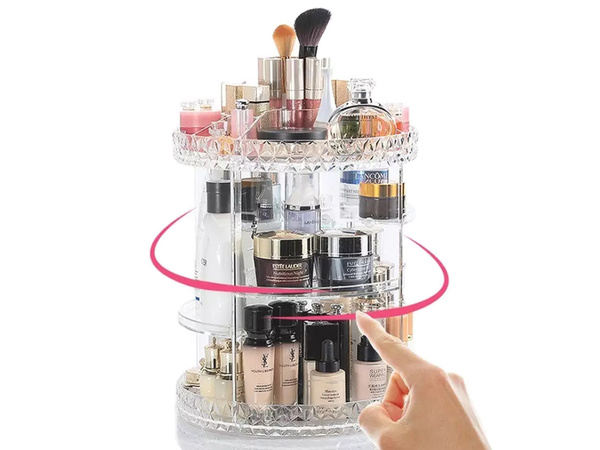 Organizador de joyas y cosméticos giratorio 360