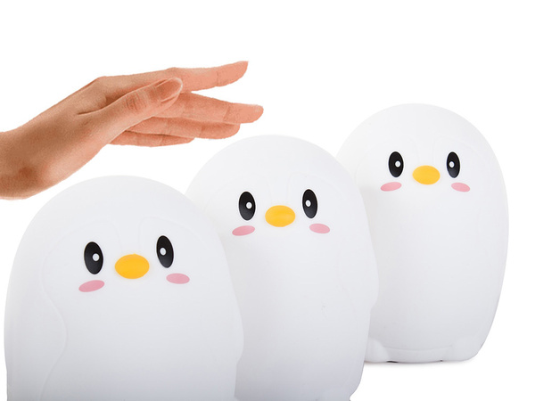 Veilleuse pingouin led rgb télécommandée usb pour enfants