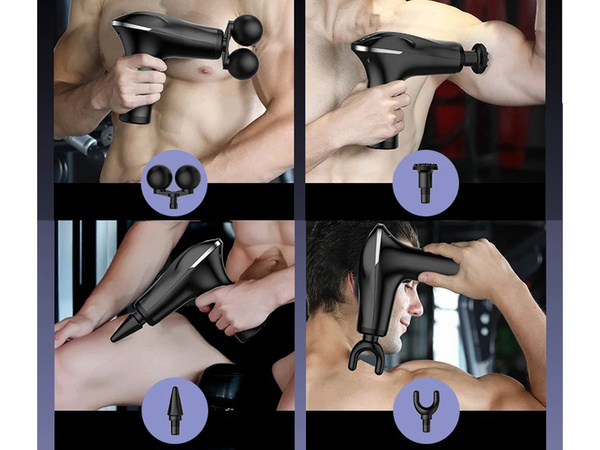 Pistola de masaje espalda cuerpo pierna masajeador fuerte pistola de masaje 4 puntas